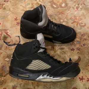 2016 Nike Air Jordan retro 5 V black metallic mens size 9